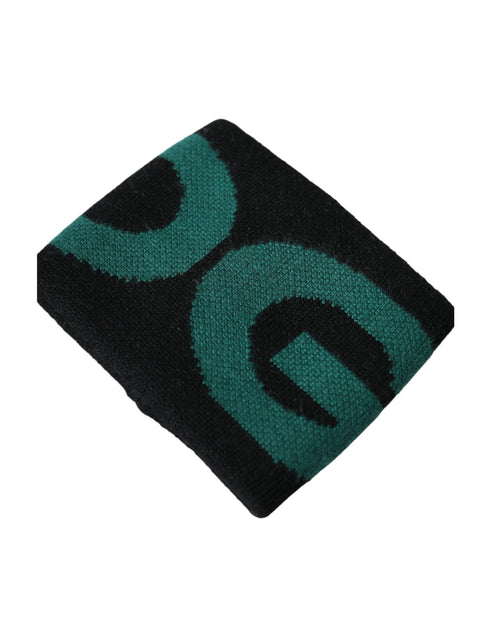 Dolce & Gabbana Black Green Wool Logo #DGMILLENNIALS Wristband - ClickThatClicks 