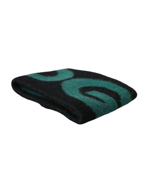 Dolce & Gabbana Black Green Wool Logo #DGMILLENNIALS Wristband - ClickThatClicks 