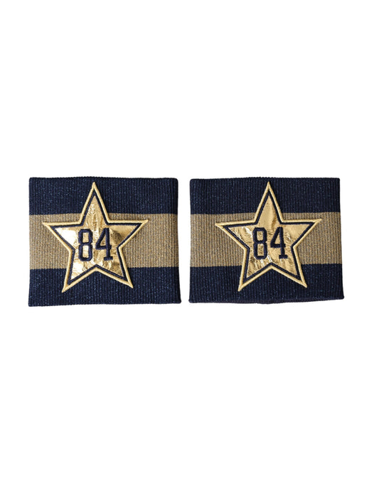 Dolce & Gabbana Black Gold Logo Star 84 Viscose Wristband - ClickThatClicks 