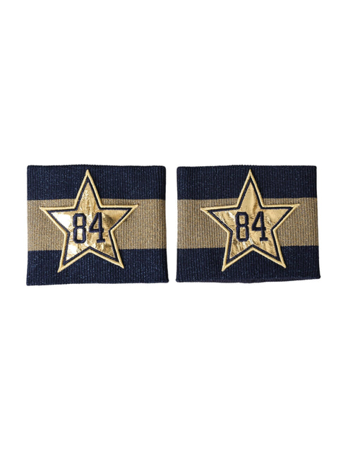 Dolce & Gabbana Black Gold Logo Star 84 Viscose Wristband - ClickThatClicks 