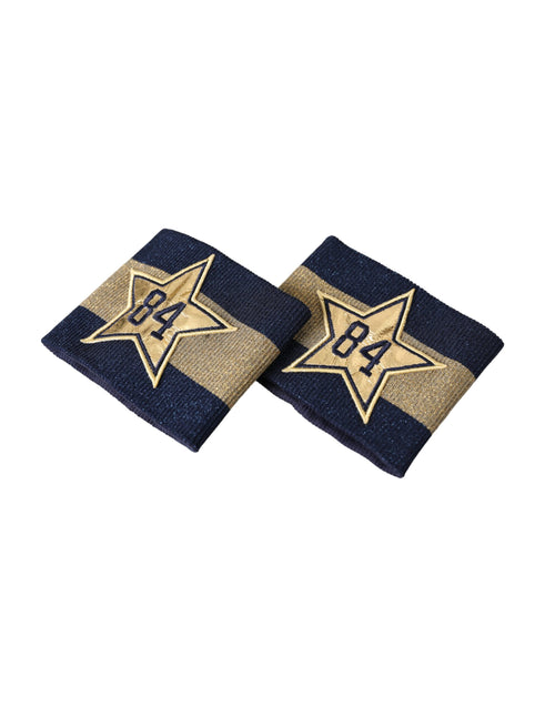Dolce & Gabbana Black Gold Logo Star 84 Viscose Wristband - ClickThatClicks 
