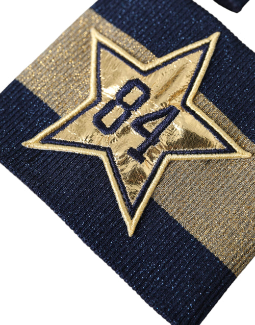 Dolce & Gabbana Black Gold Logo Star 84 Viscose Wristband - ClickThatClicks 