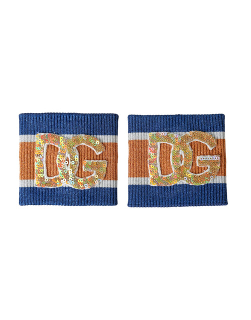 Dolce & Gabbana Multicolor Logo Sequin Viscose Wristband - ClickThatClicks 