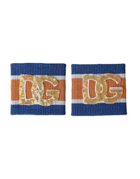 Dolce & Gabbana Multicolor Logo Sequin Viscose Wristband - ClickThatClicks 