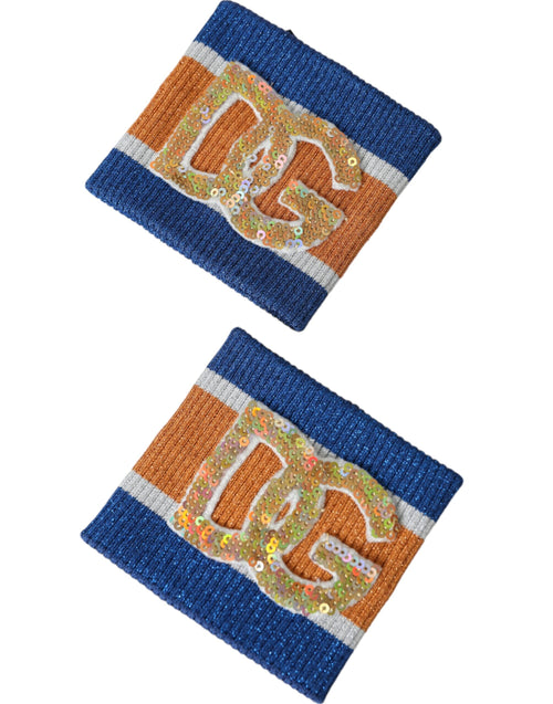 Dolce & Gabbana Multicolor Logo Sequin Viscose Wristband - ClickThatClicks 