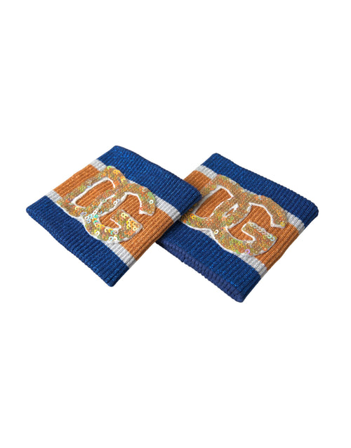 Dolce & Gabbana Multicolor Logo Sequin Viscose Wristband - ClickThatClicks 