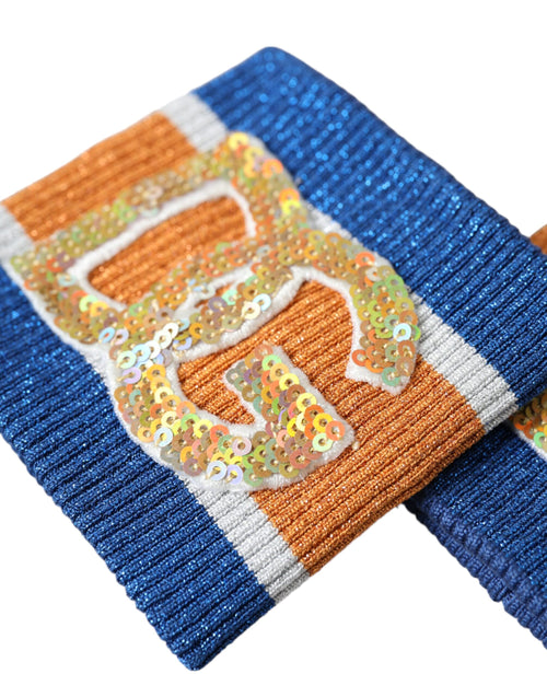 Dolce & Gabbana Multicolor Logo Sequin Viscose Wristband - ClickThatClicks 