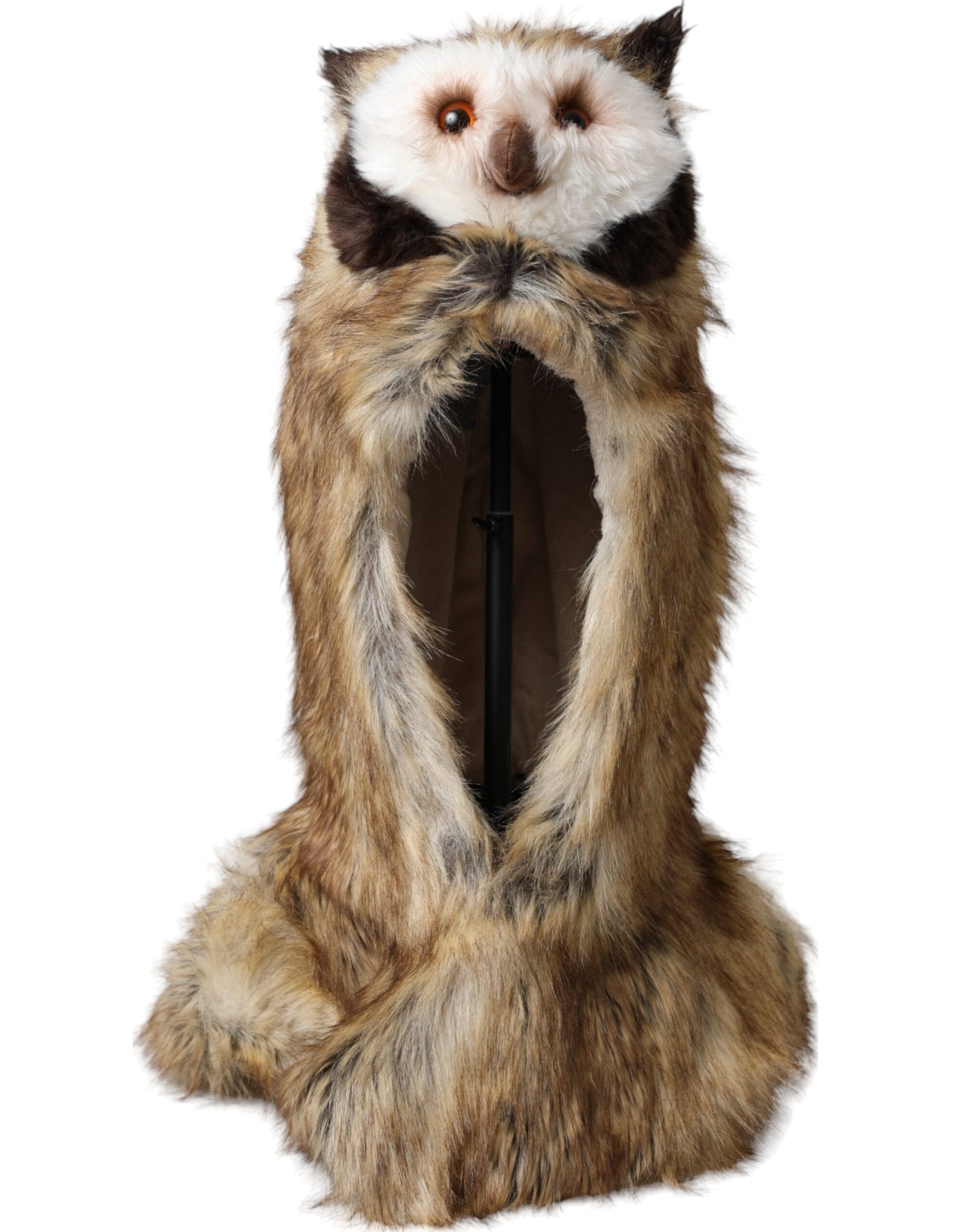 Dolce & Gabbana Brown Owl Faux Fur Whole Head Cap Hat - ClickThatClicks 