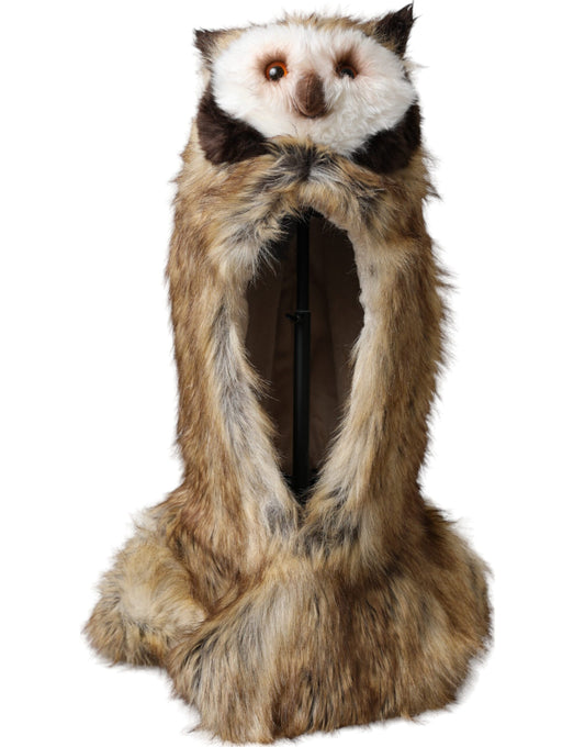 Dolce & Gabbana Brown Owl Faux Fur Whole Head Cap Hat - ClickThatClicks 