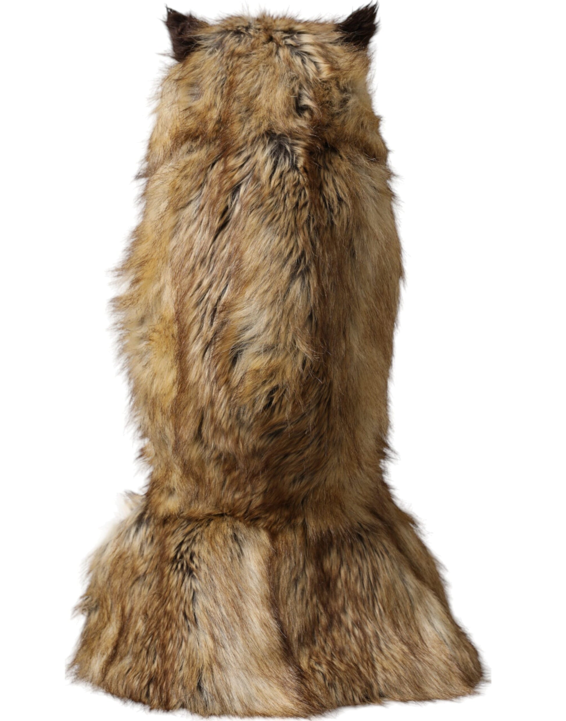 Dolce & Gabbana Brown Owl Faux Fur Whole Head Cap Hat - ClickThatClicks 
