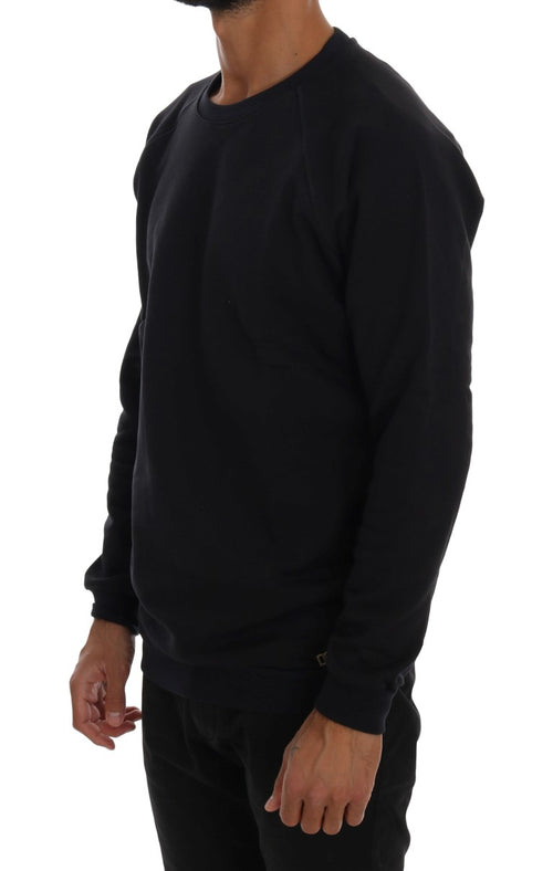 Daniele Alessandrini Blue Crewneck Cotton Sweater - ClickThatClicks 
