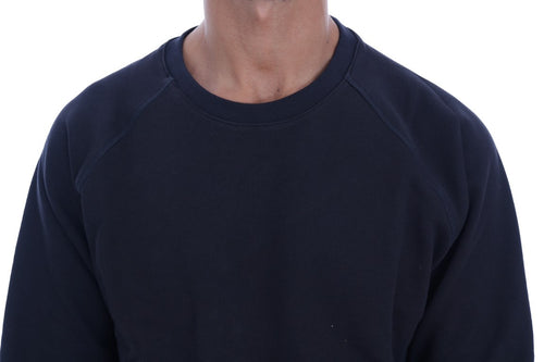 Daniele Alessandrini Blue Crewneck Cotton Sweater - ClickThatClicks 
