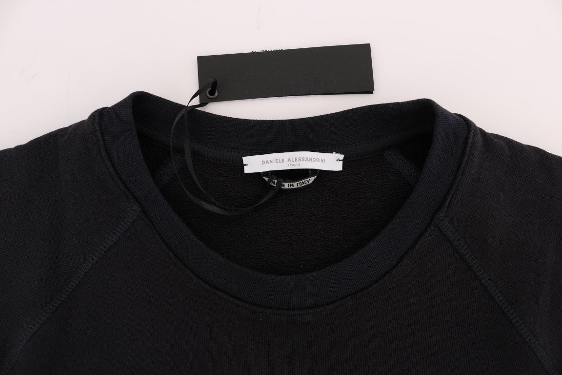 Daniele Alessandrini Blue Crewneck Cotton Sweater - ClickThatClicks 