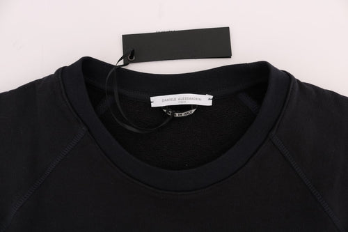 Daniele Alessandrini Blue Crewneck Cotton Sweater - ClickThatClicks 