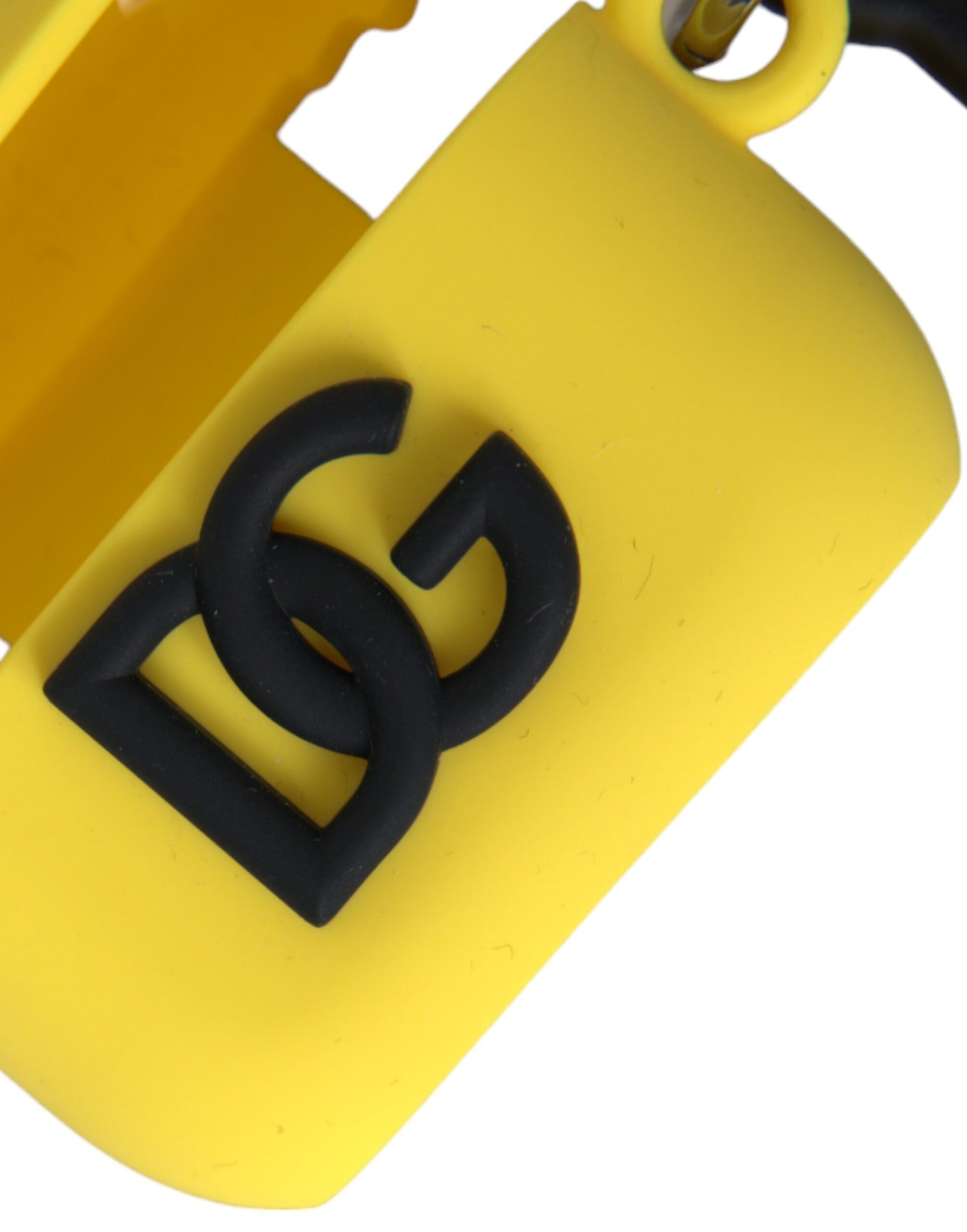 Dolce & Gabbana Yellow Silicone Logo Embossed Airpods Case - ClickThatClicks 