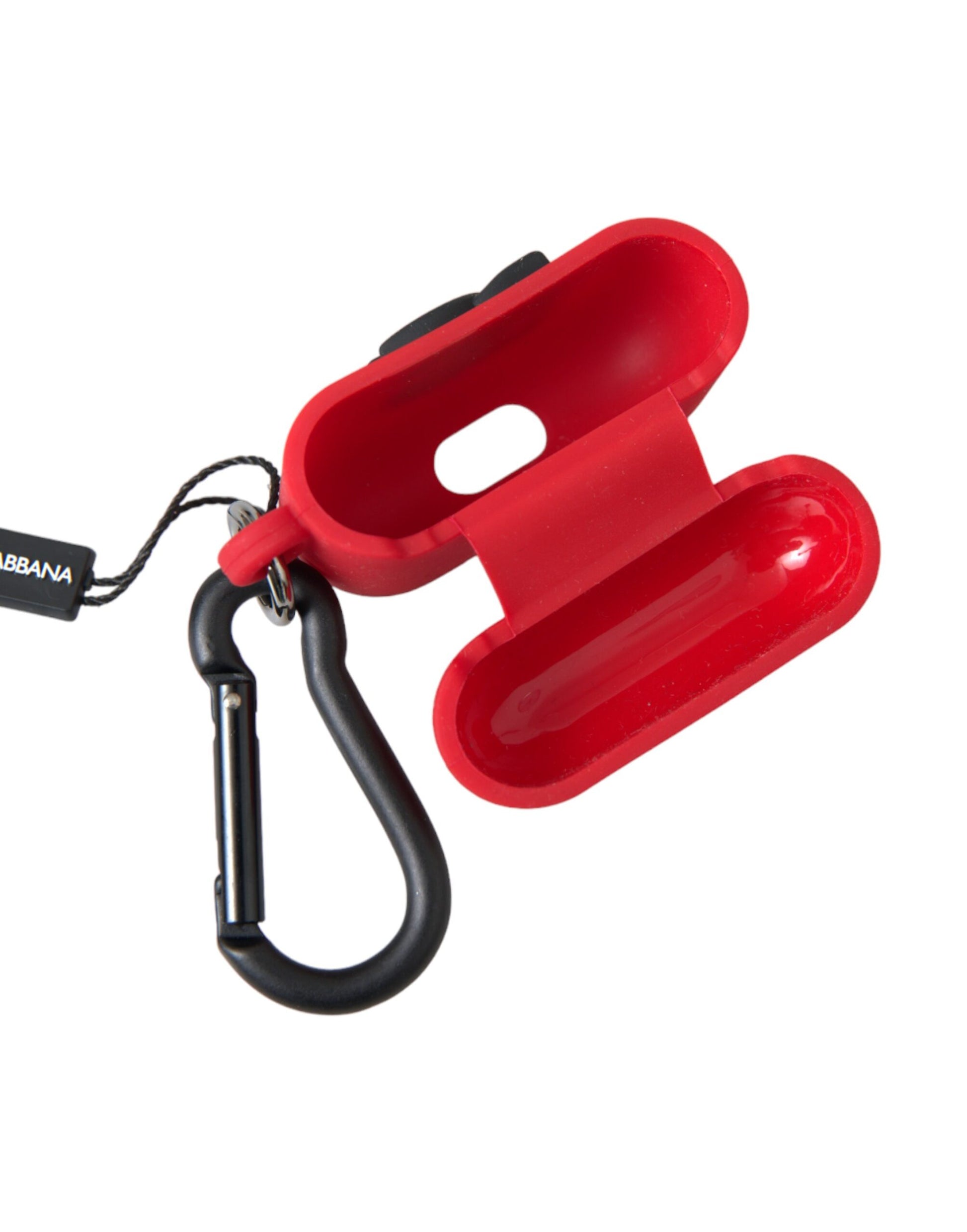 Dolce & Gabbana Red Silicone Rubber Logo Embossed Airpods Case - ClickThatClicks 