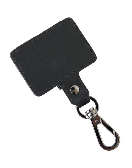 Dolce & Gabbana Black Plain Leather Silver Metal Airpods Case - ClickThatClicks 