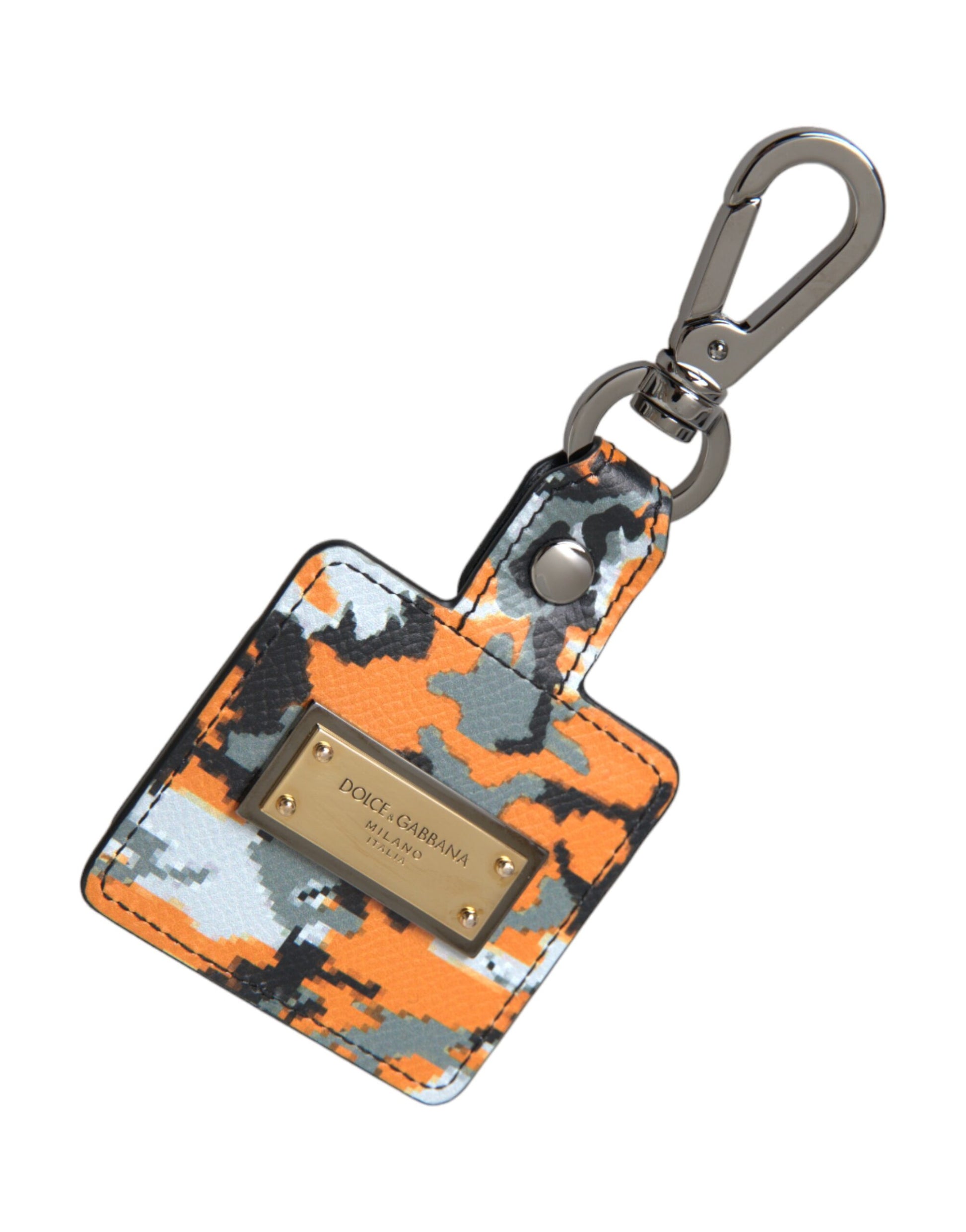 Dolce & Gabbana Multicolor Camouflage Print Leather Logo Metal Airpods Case - ClickThatClicks 