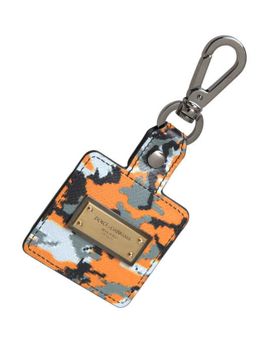 Dolce & Gabbana Multicolor Camouflage Print Leather Logo Metal Airpods Case - ClickThatClicks 