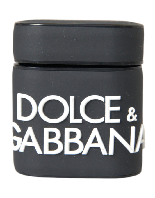 Dolce & Gabbana Black White Silicone Embossed Logo Airpods Case - ClickThatClicks 