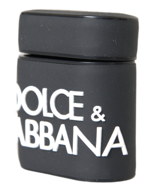 Dolce & Gabbana Black White Silicone Embossed Logo Airpods Case - ClickThatClicks 
