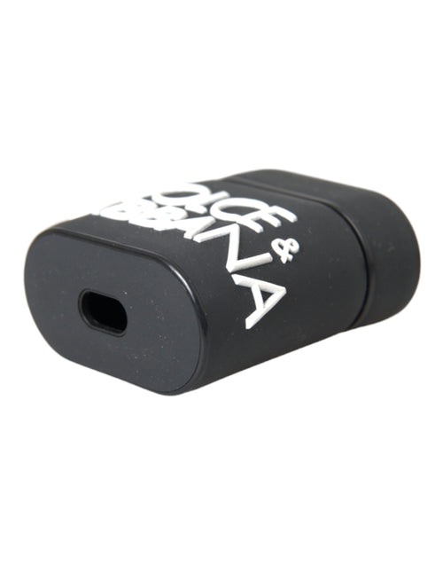 Dolce & Gabbana Black White Silicone Embossed Logo Airpods Case - ClickThatClicks 