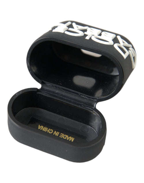 Dolce & Gabbana Black White Silicone Embossed Logo Airpods Case - ClickThatClicks 