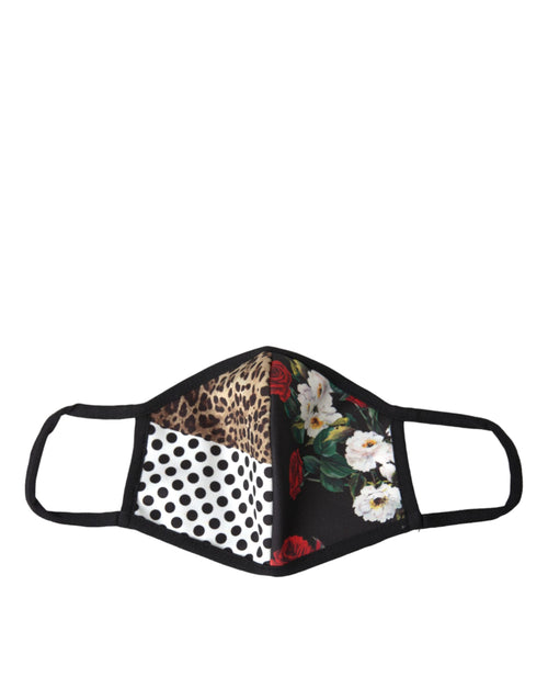 Dolce & Gabbana Multicolor Leopard Floral Elastic Ear Strap Face Mask - ClickThatClicks 