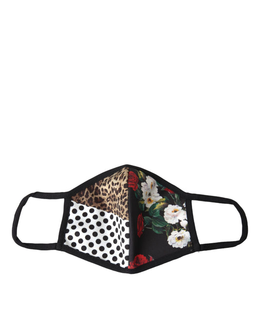 Dolce & Gabbana Multicolor Leopard Floral Elastic Ear Strap Face Mask - ClickThatClicks 