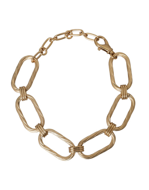 Dolce & Gabbana Gold Tone Brass Large Link Chain Jewelry Necklace - ClickThatClicks 