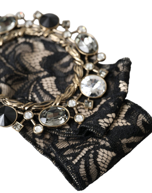 Dolce & Gabbana Black Lace Crystal Handmade Brooch Hair Pin - ClickThatClicks 