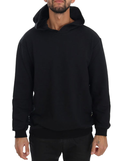 Daniele Alessandrini Black Gym Casual Hooded Cotton Sweater - ClickThatClicks 