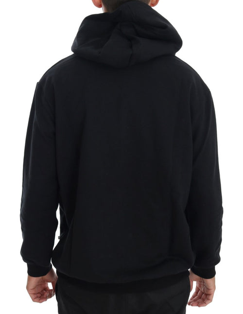 Daniele Alessandrini Black Gym Casual Hooded Cotton Sweater - ClickThatClicks 