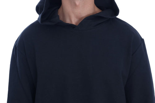 Daniele Alessandrini Black Gym Casual Hooded Cotton Sweater - ClickThatClicks 