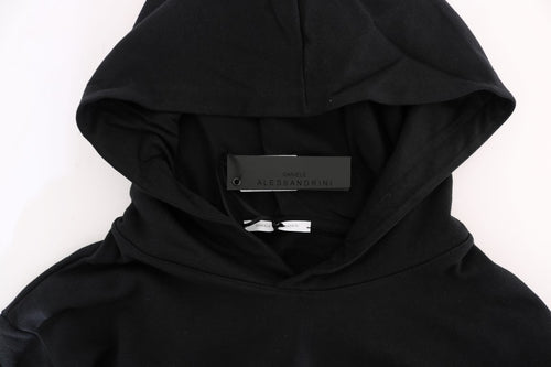 Daniele Alessandrini Black Gym Casual Hooded Cotton Sweater - ClickThatClicks 