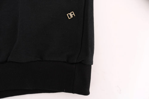 Daniele Alessandrini Black Gym Casual Hooded Cotton Sweater - ClickThatClicks 