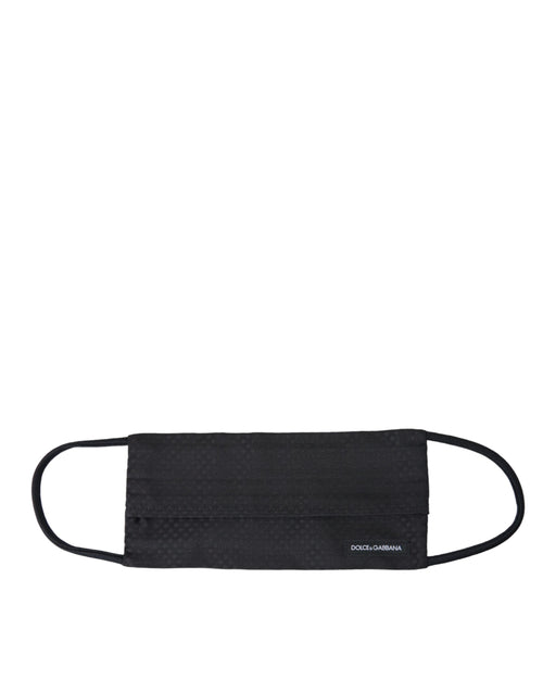 Dolce & Gabbana Black 100% Silk Adjustable Necktie Face Mask - ClickThatClicks 