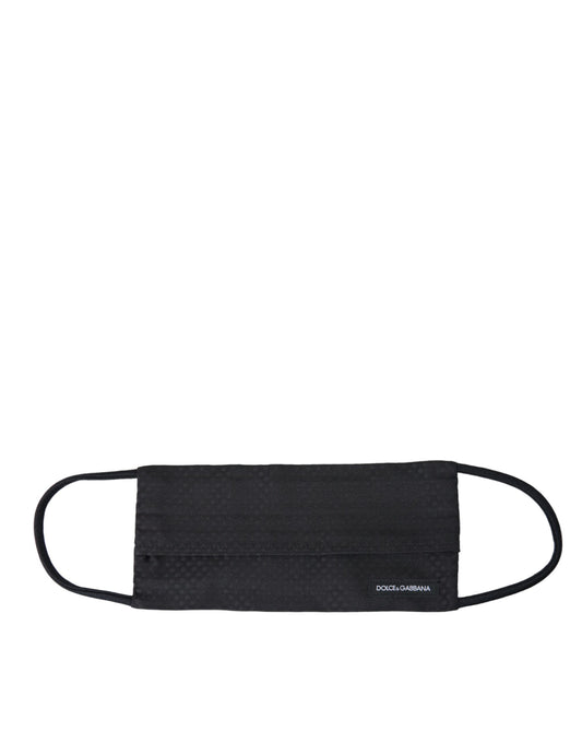 Dolce & Gabbana Dark Gray 100% Silk Adjustable Necktie Face Mask