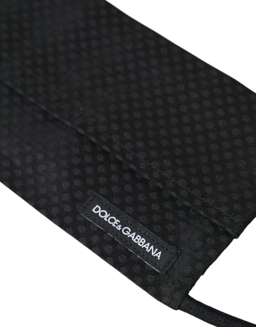 Dolce & Gabbana Black 100% Silk Adjustable Necktie Face Mask - ClickThatClicks 