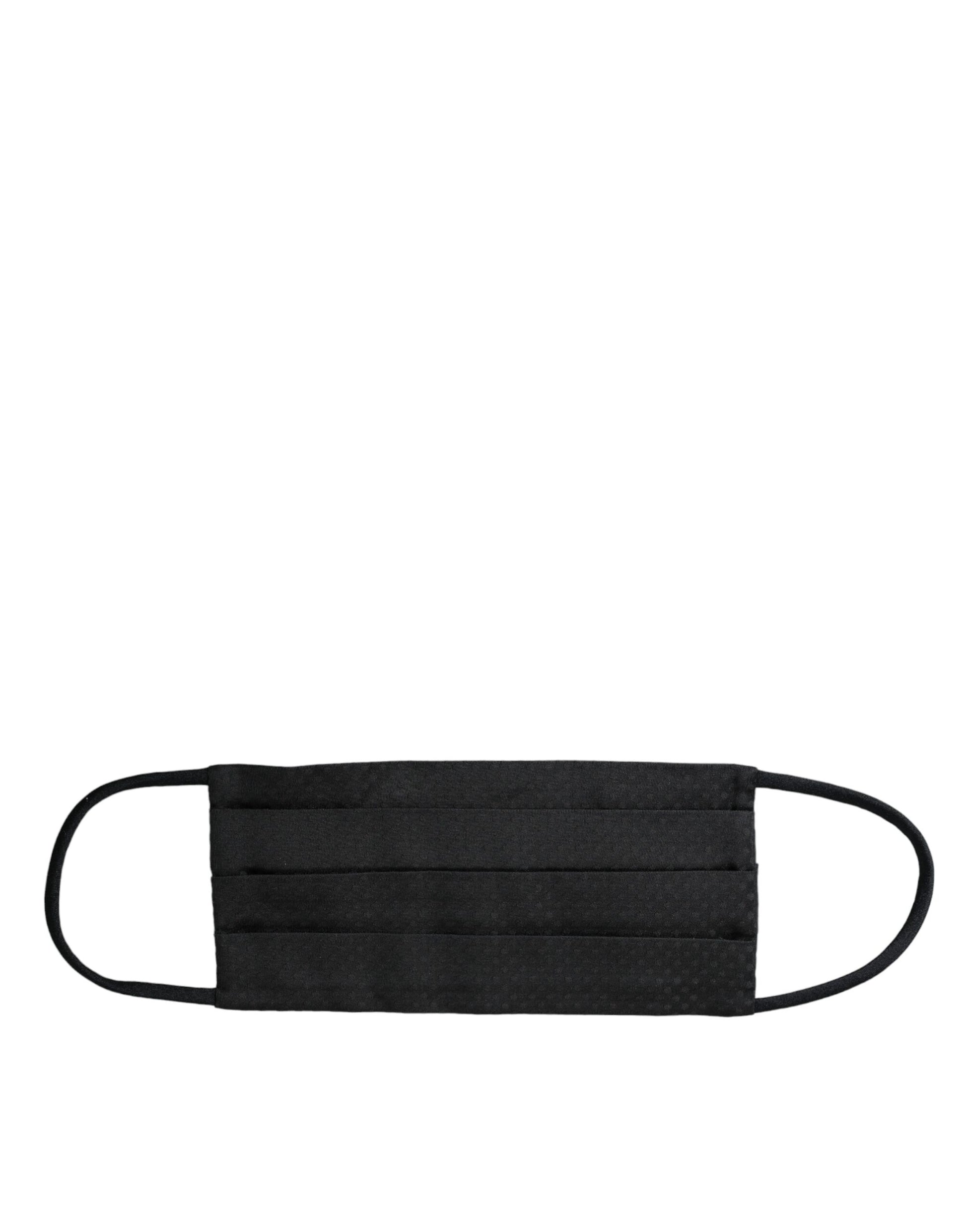 Dolce & Gabbana Black 100% Silk Adjustable Necktie Face Mask - ClickThatClicks 