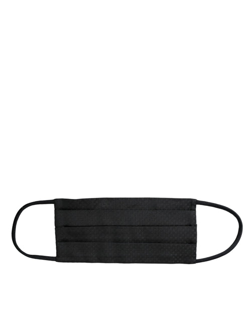 Dolce & Gabbana Black 100% Silk Adjustable Necktie Face Mask - ClickThatClicks 