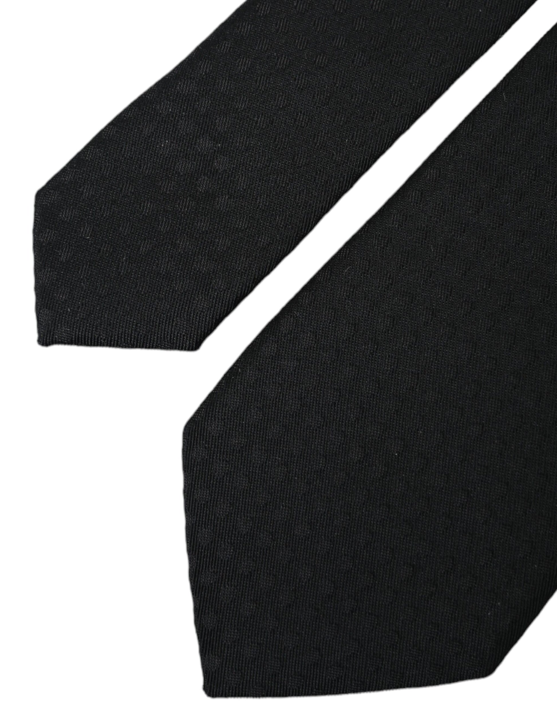 Dolce & Gabbana Black 100% Silk Adjustable Necktie Face Mask - ClickThatClicks 