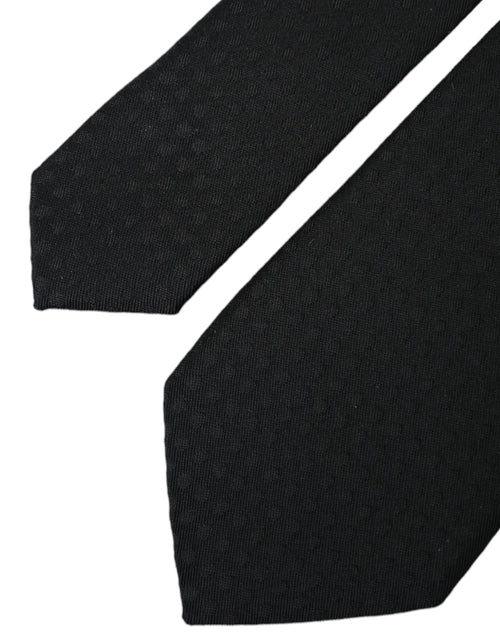 Dolce & Gabbana Black 100% Silk Adjustable Necktie Face Mask - ClickThatClicks 