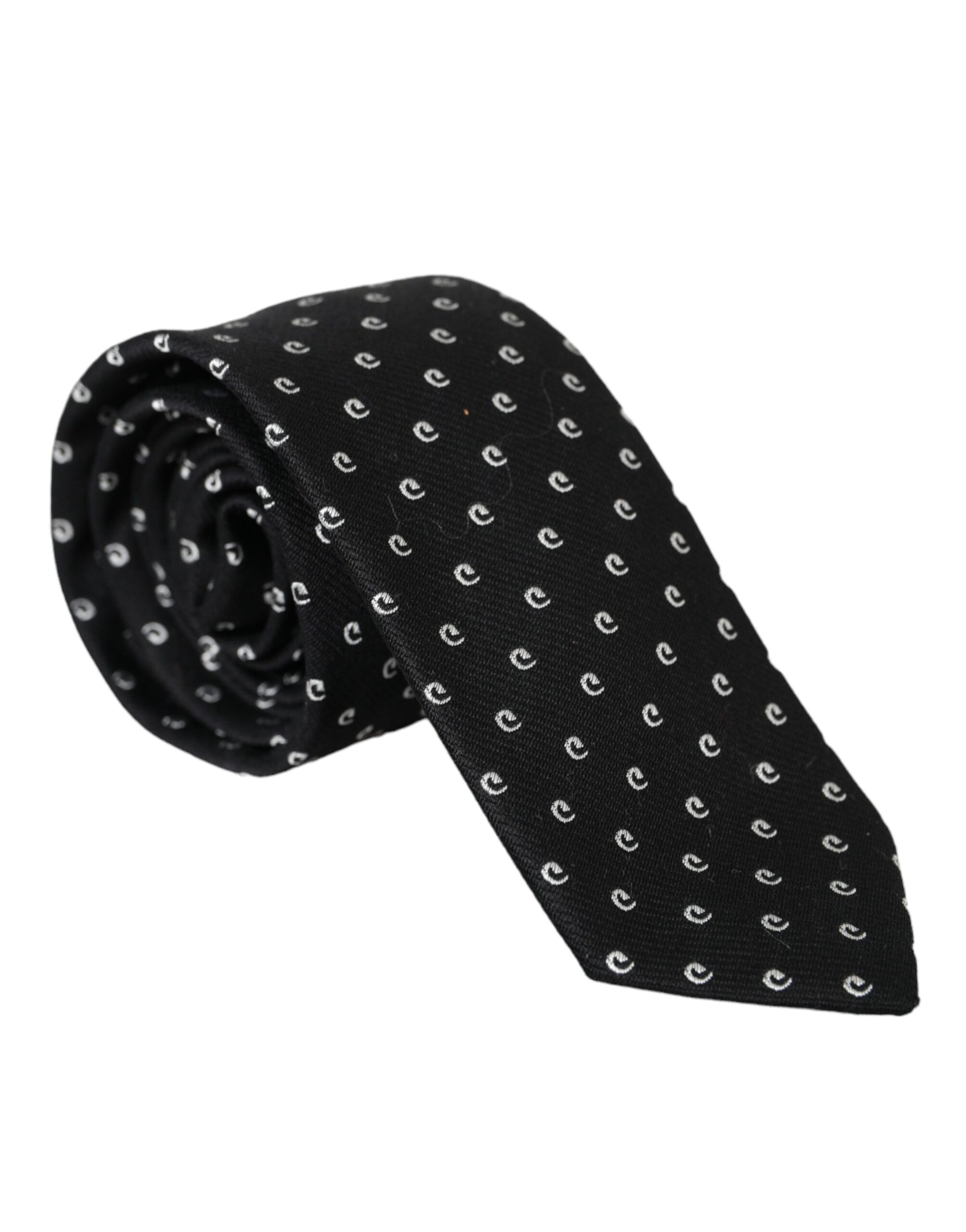 Dolce & Gabbana Black Logo Cotton Blend Adjustable Tie - ClickThatClicks 