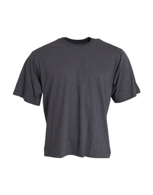 Dolce & Gabbana Gray Cotton Round Neck Short Sleeve T-shirt - ClickThatClicks 