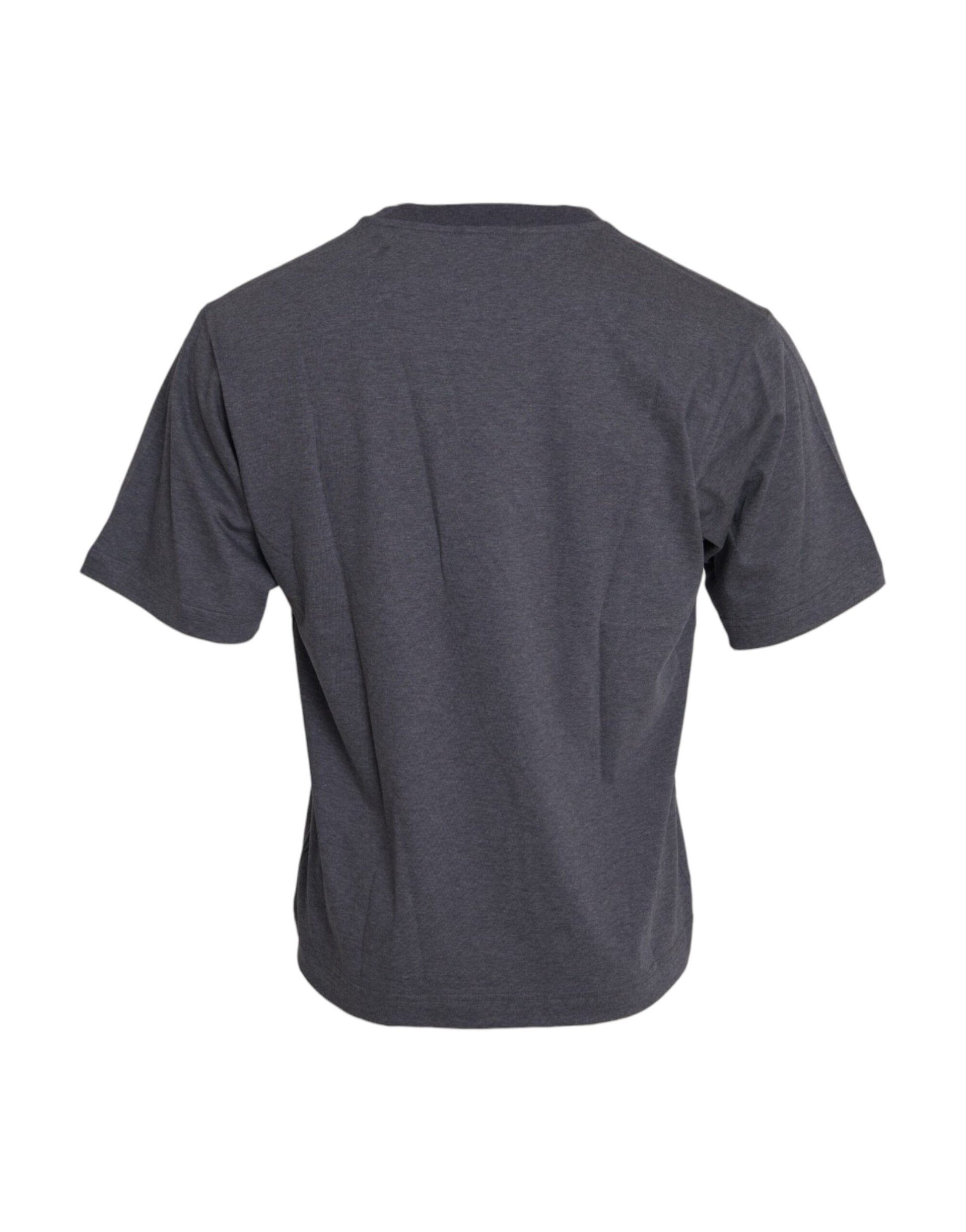 Dolce & Gabbana Gray Cotton Round Neck Short Sleeve T-shirt - ClickThatClicks 