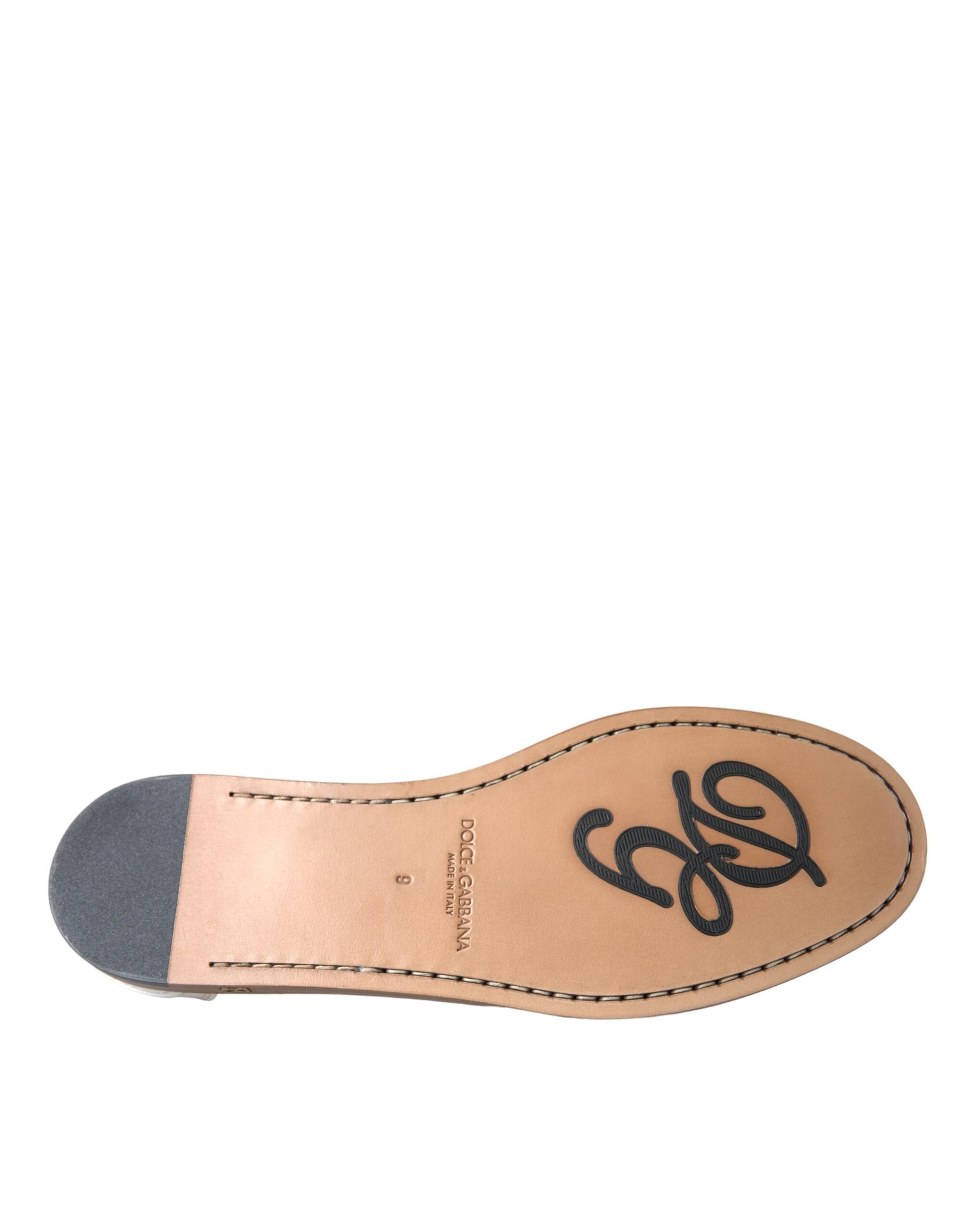 Dolce & Gabbana White Leather Slip On Mocassin Loafers Shoes - ClickThatClicks 