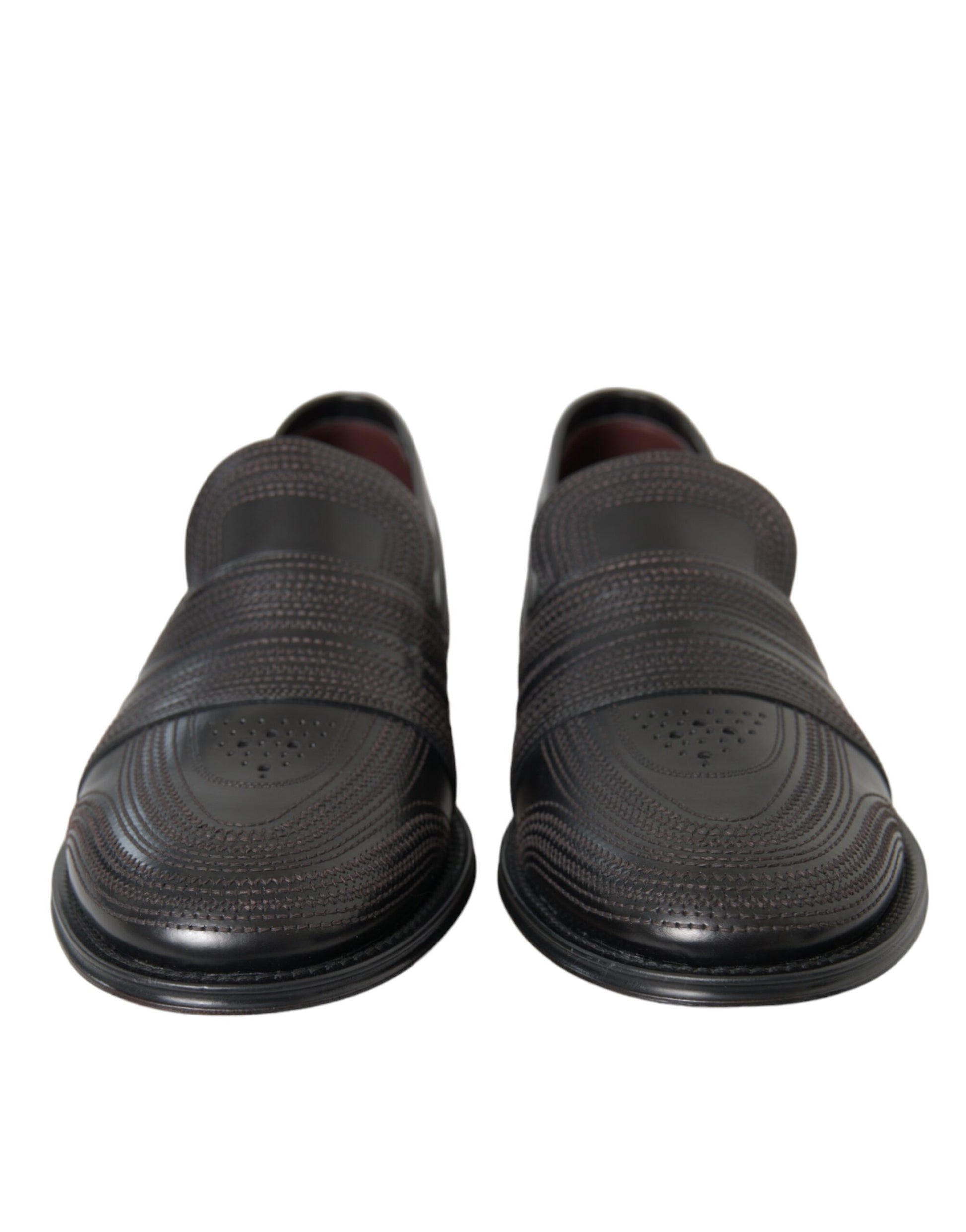 Dolce & Gabbana Black Brown Leather Loafer Men Dress Shoes - ClickThatClicks 