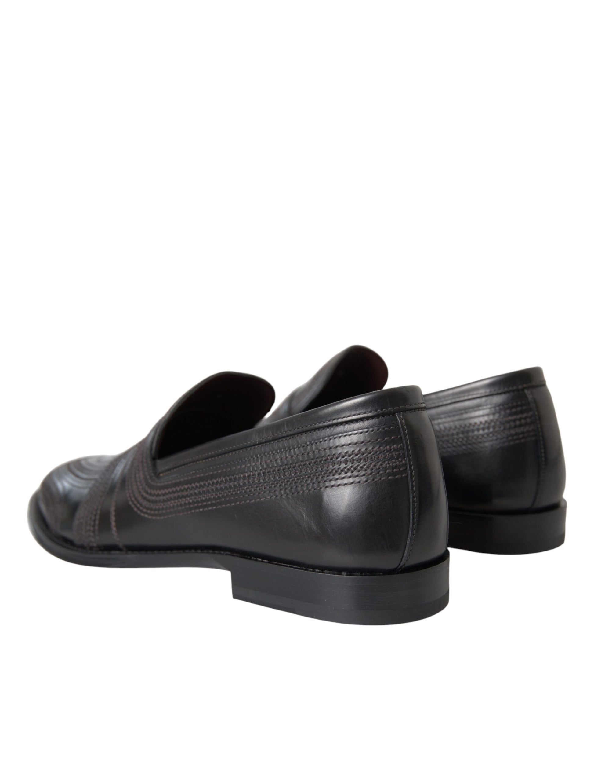 Dolce & Gabbana Black Brown Leather Loafer Men Dress Shoes - ClickThatClicks 