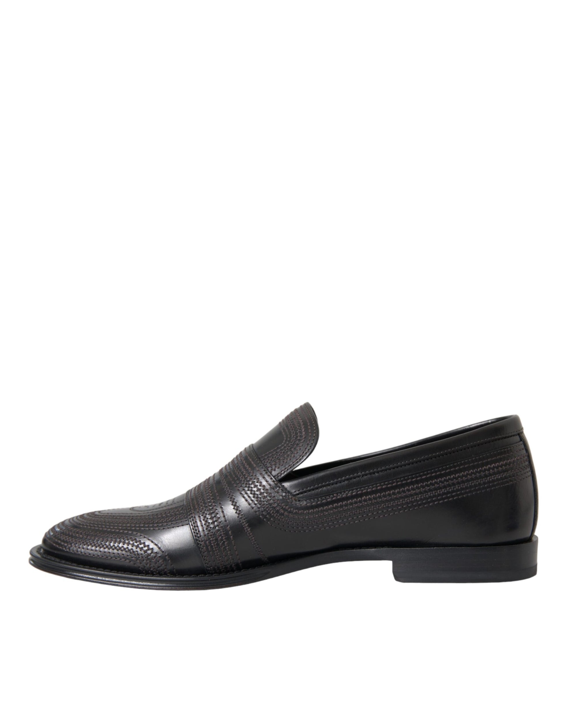 Dolce & Gabbana Black Brown Leather Loafer Men Dress Shoes - ClickThatClicks 